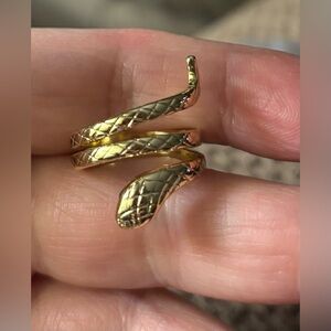 New Gold Plated Adjustable Snake Ring